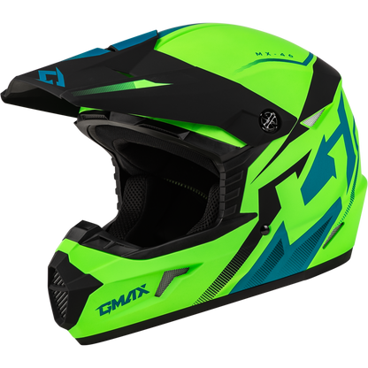 Mx 46 Compound Helmet Matte Hi Vis Green/Blk/Blue Lg