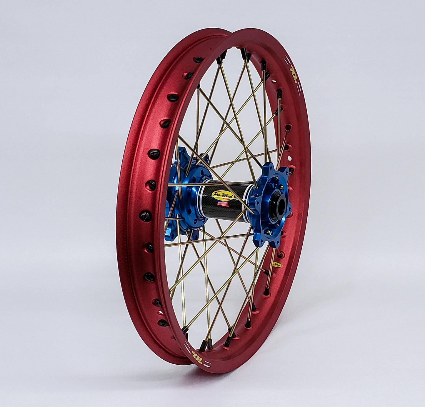 Wheel Rear 2.15x19 Red Hub Red Rim/Gld Spoke/Blk Nipple