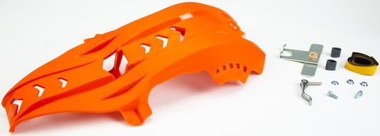 Fortress Skid Plate With Link Protector Orange Ktm
