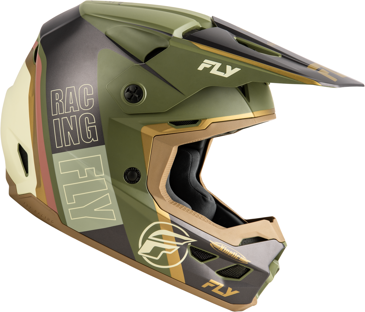 Kinetic Rally Helmet Matt Moss Gry/Khaki/Off Wht Md