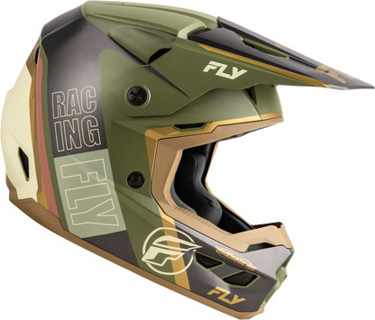 Kinetic Rally Helmet Matt Moss Gry/Khaki/Off Wht Md