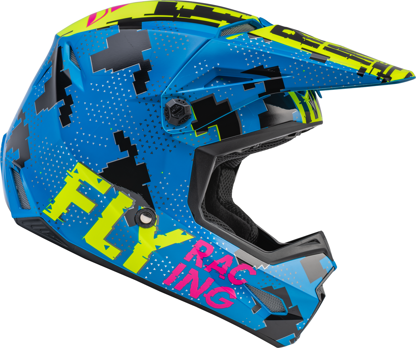 Youth Kinetic Scan Helmet Blue/Hi Vis/Pink Ys