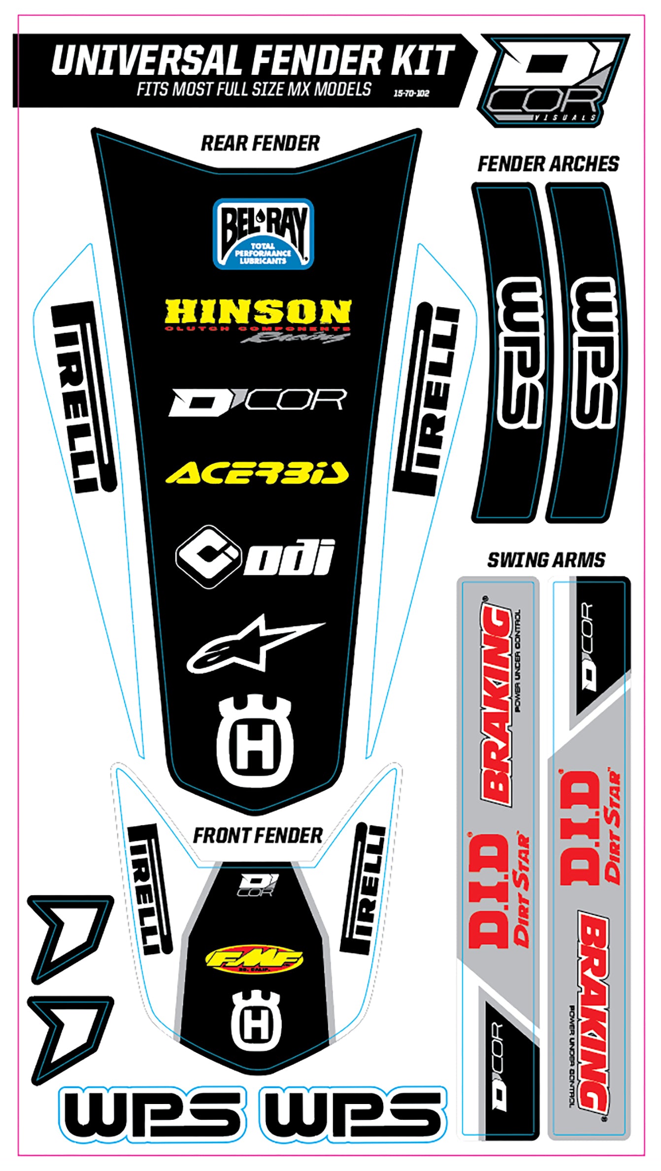 Trim Kit White Wps Universal For Full Size Motorcycles