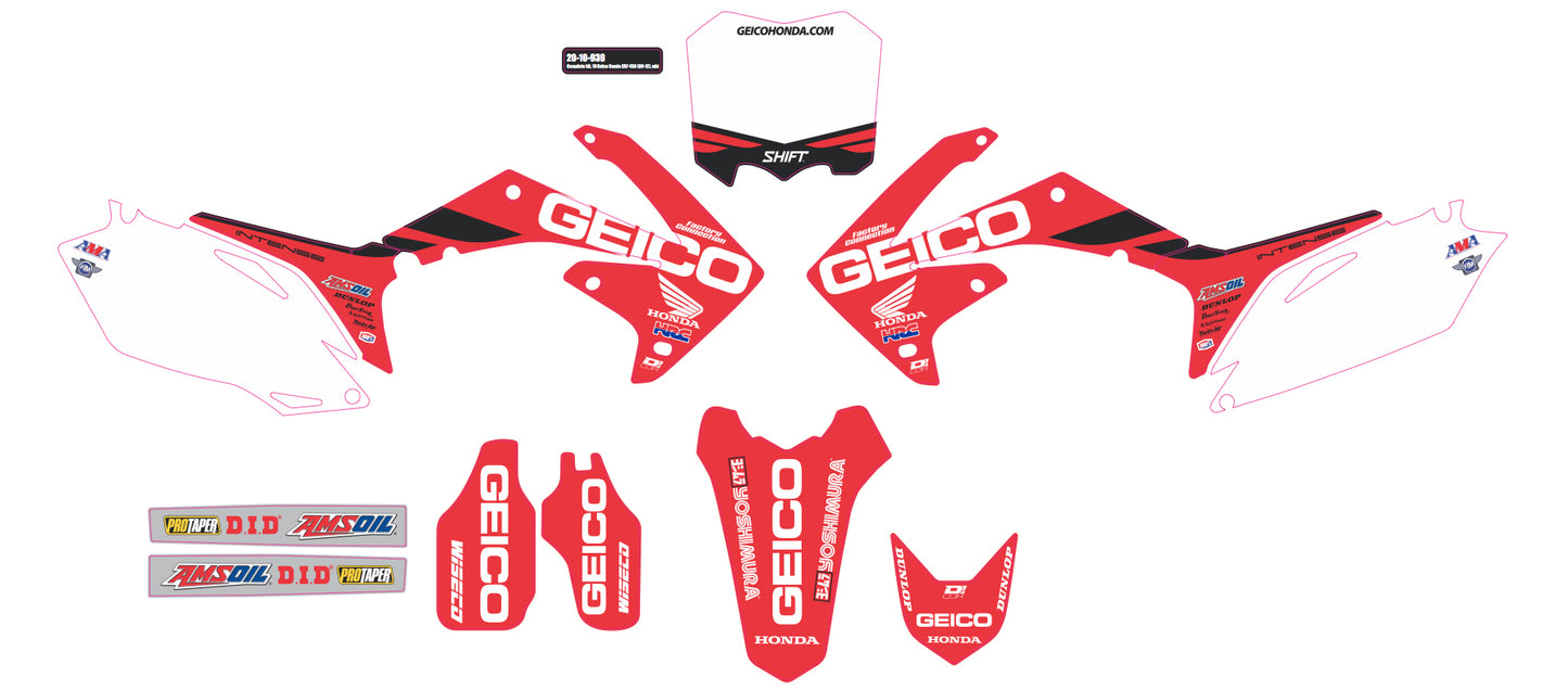Complete Kit 19 Geico Honda Crf450 White Bg