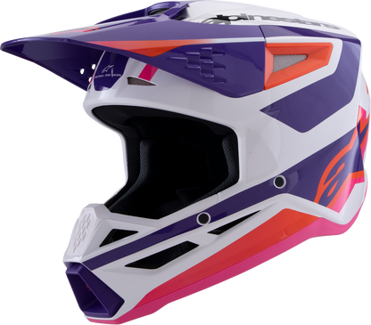 ALPINESTARS SM3 Helmet - Heat - Gloss White/Purple/Pink - Small 8301026-2052-S
