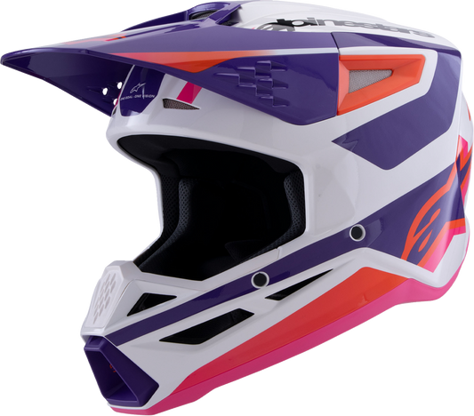 ALPINESTARS SM3 Helmet - Heat - Gloss White/Purple/Pink - Small 8301026-2052-S