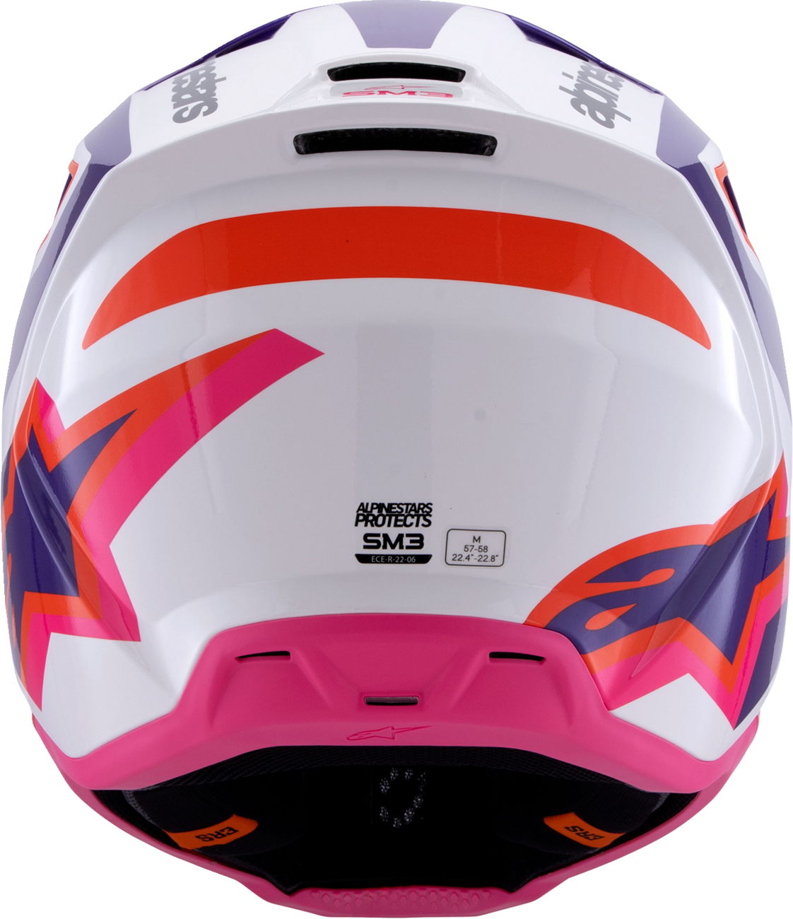 ALPINESTARS SM3 Helmet - Heat - Gloss White/Purple/Pink - Small 8301026-2052-S