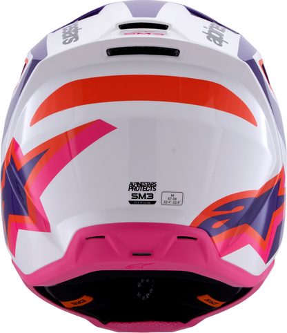 ALPINESTARS SM3 Helmet - Heat - Gloss White/Purple/Pink - Small 8301026-2052-S