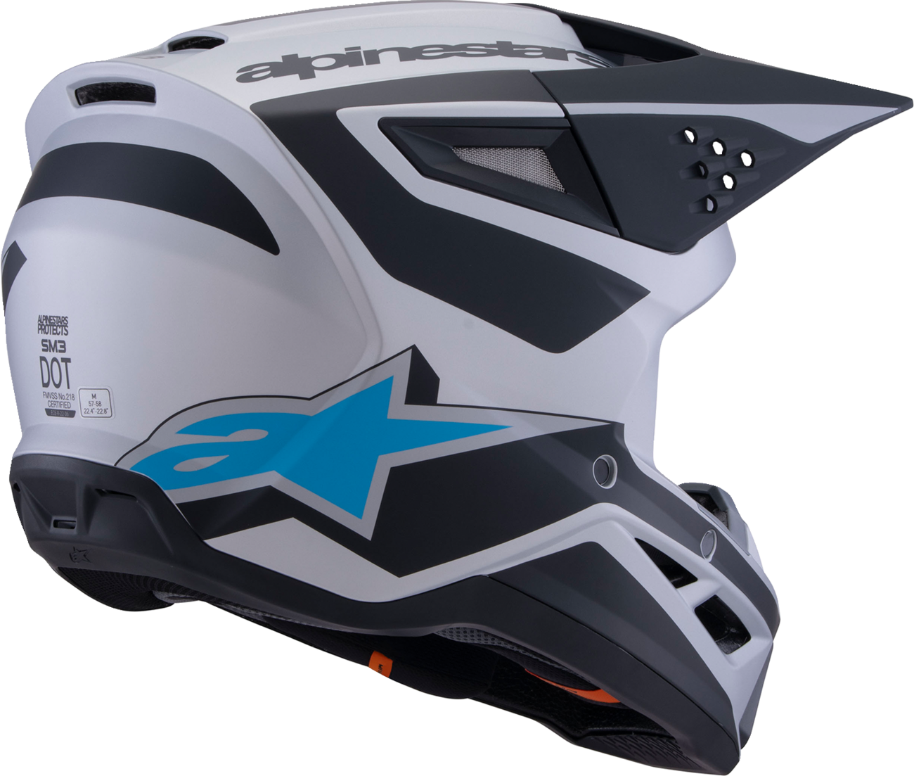 ALPINESTARS SM3 Helmet - Heat - Matte Silver/Blue/Black - XL 8301026-1949-XL
