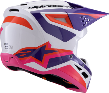 ALPINESTARS SM3 Helmet - Heat - Gloss White/Purple/Pink - Small 8301026-2052-S