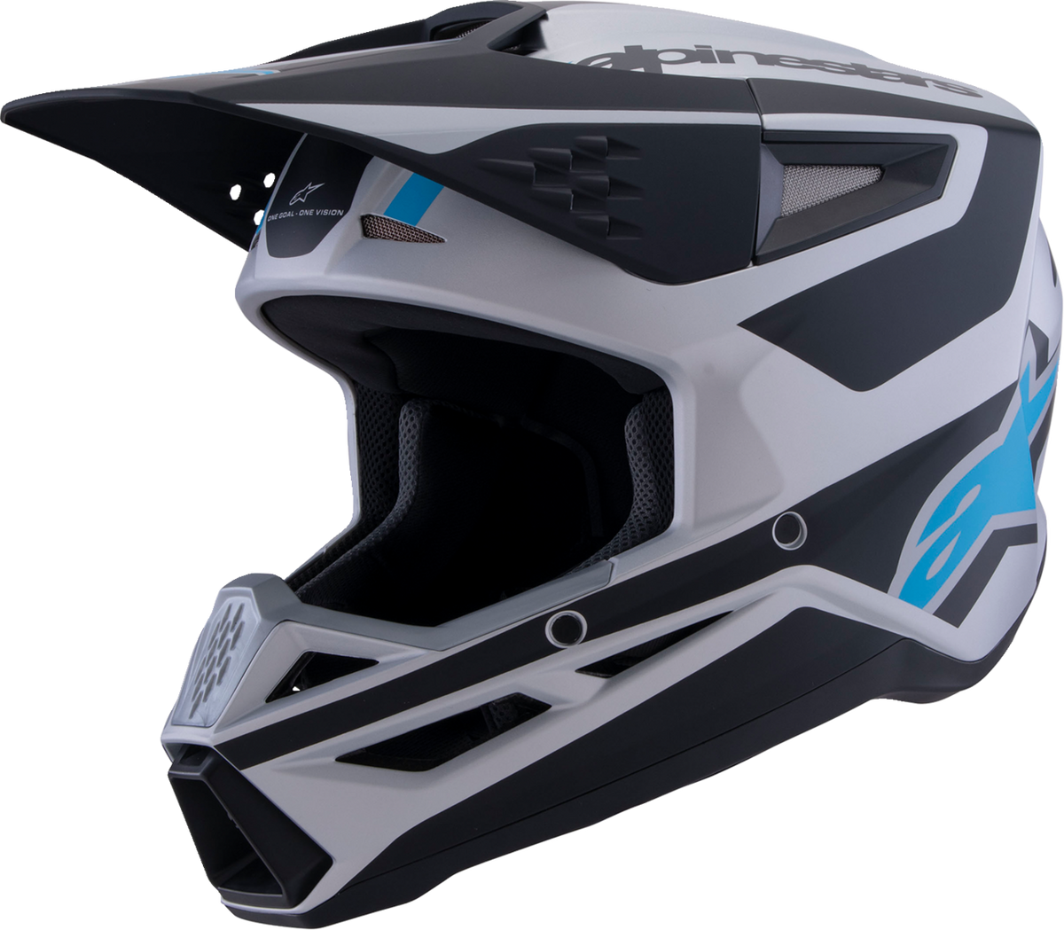 ALPINESTARS SM3 Helmet - Heat - Matte Silver/Blue/Black - Large 8301026-1949-L