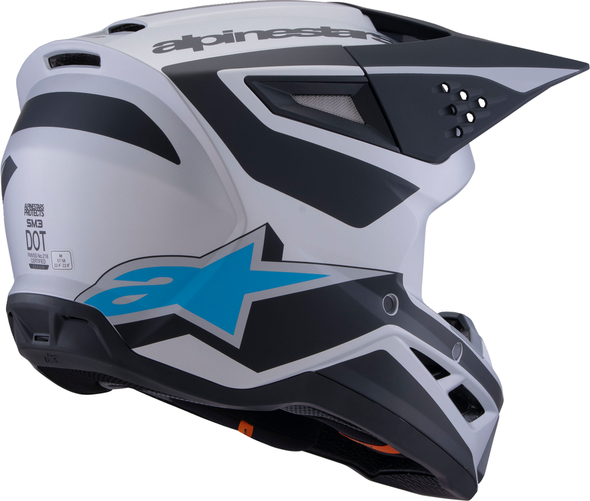 ALPINESTARS SM3 Helmet - Heat - Matte Silver/Blue/Black - Large 8301026-1949-L
