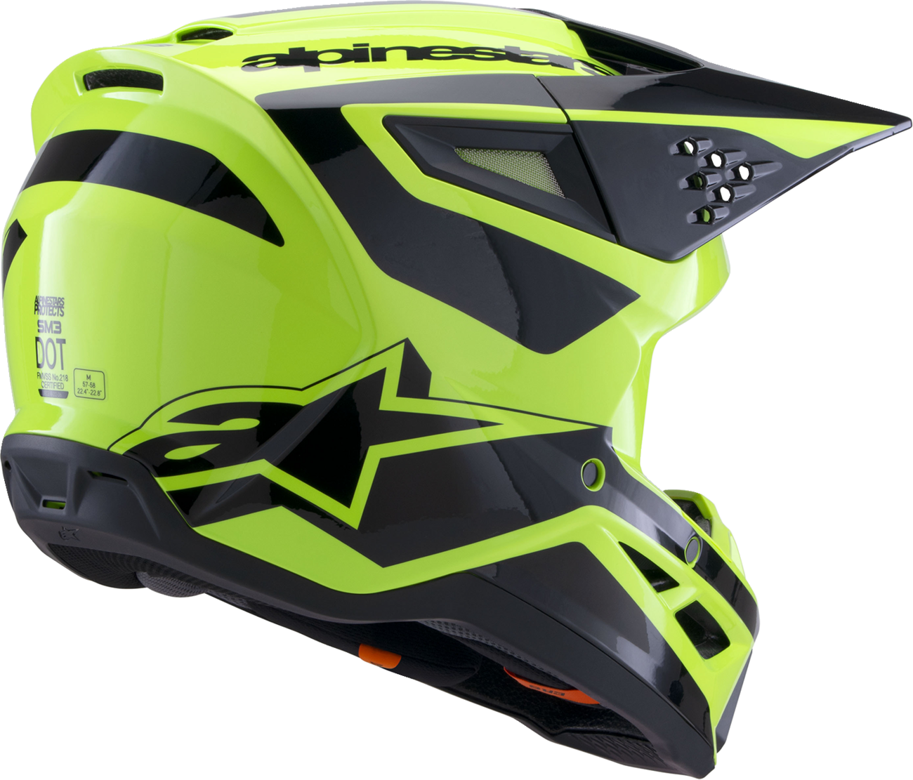 ALPINESTARS SM3 Helmet - Heat - Gloss Yellow Fluo/Black - Medium 8301026-5011-M
