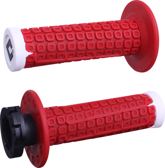 ODI Nomad Lock-On Grips - Off-Road - Red/White/Silver H36NDRW
