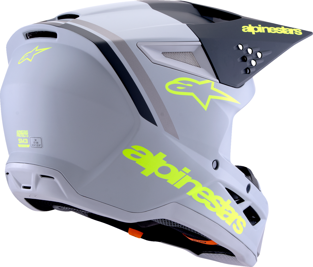 ALPINESTARS SM3 Helmet - Radium - Matte Gray/Black/Yellow Fluo - Medium 8300826-9510-M