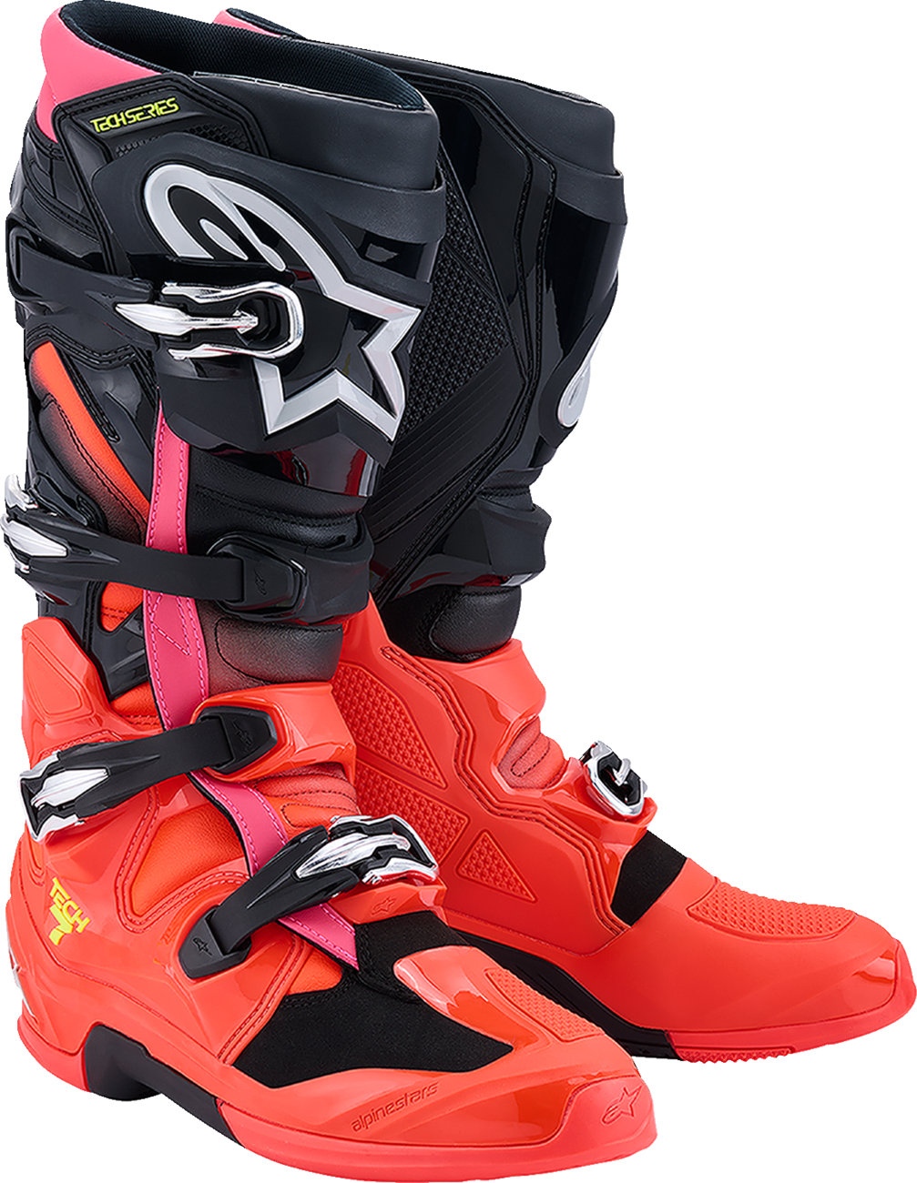 ALPINESTARS Tech 7 Boots - Black/Fluorescent Red/Fluorescent Pink - US 9 / EU 43 2012025-1576-9