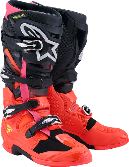ALPINESTARS Tech 7 Boots - Black/Fluorescent Red/Fluorescent Pink - US 9 / EU 43 2012025-1576-9