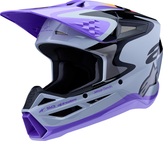 ALPINESTARS Youth SM3 Helmet - Jettson - Glosss Black/Gray/Purple - Small 8303226-9277-YS