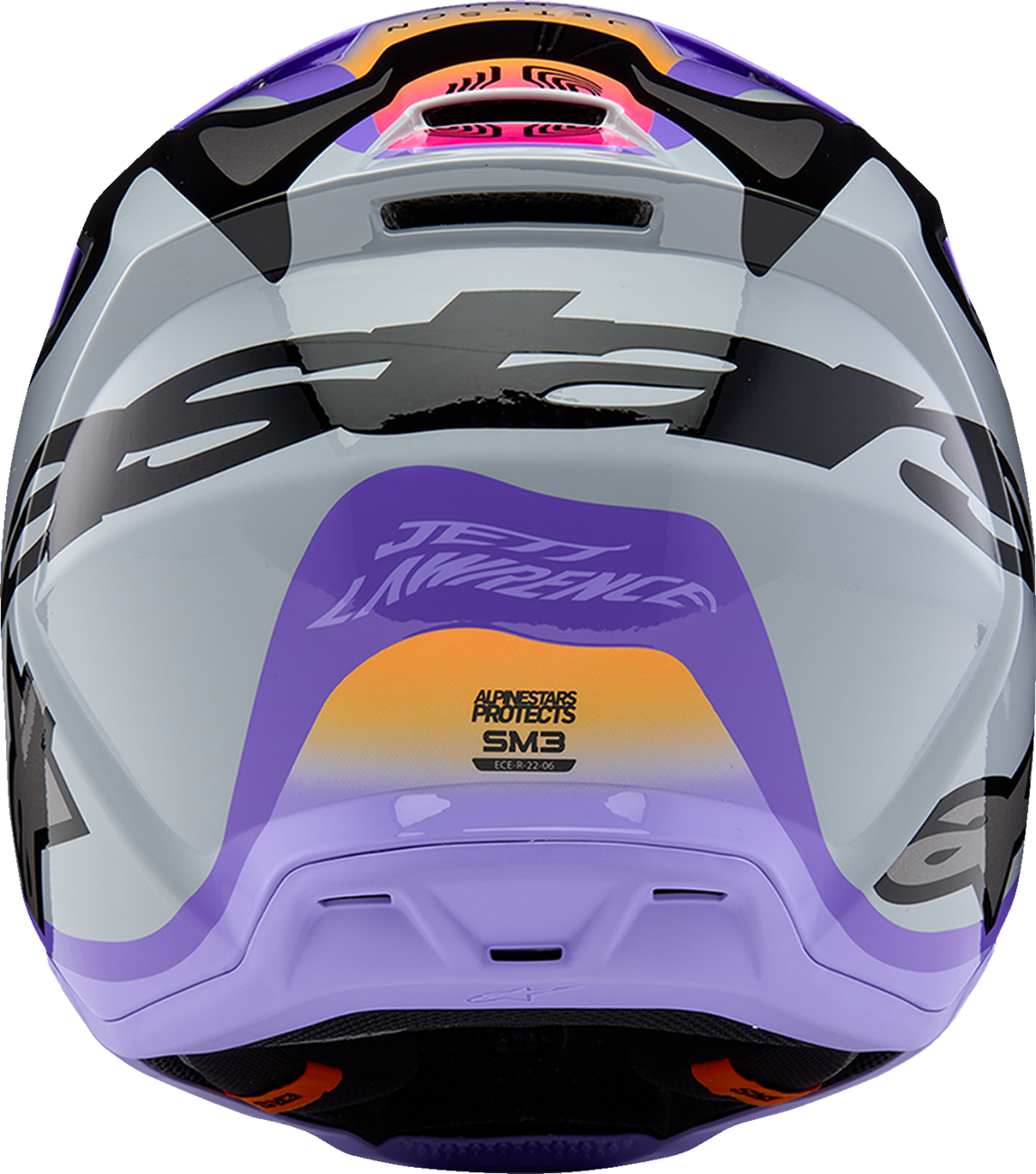 ALPINESTARS Youth SM3 Helmet - Jettson - Glosss Black/Gray/Purple - Small 8303226-9277-YS