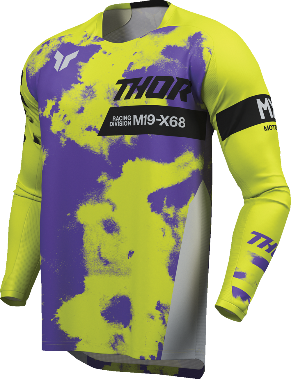 THOR Youth Launchmode Bleach Jersey - Gray/Acid - Large 2912-2582