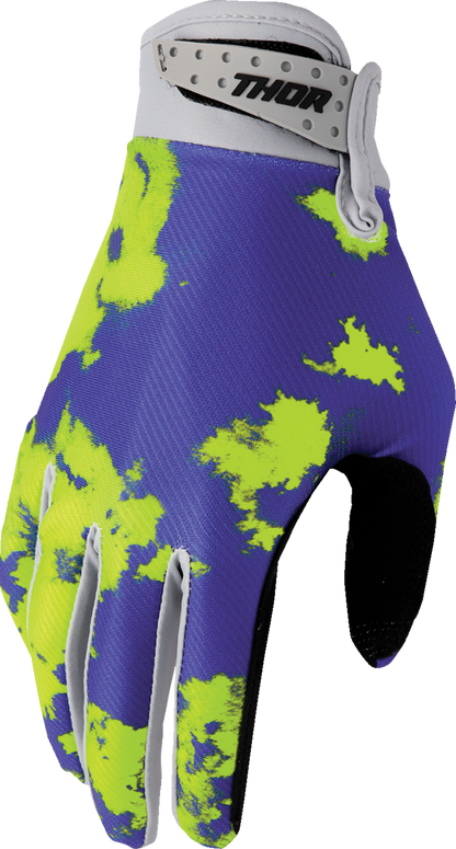 THOR Youth Launchmode Bleach Gloves - Gray/Acid - Small 3332-1909