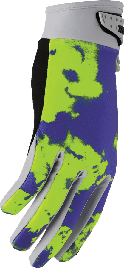 THOR Youth Launchmode Bleach Gloves - Gray/Acid - Small 3332-1909