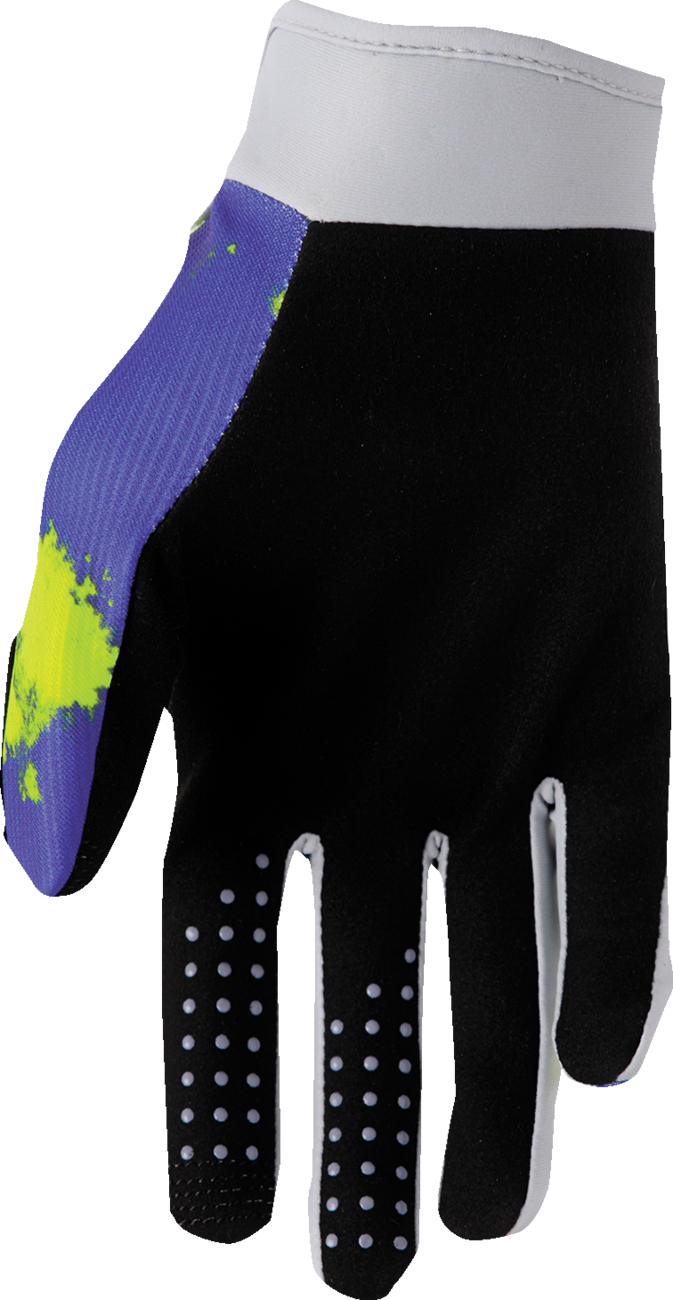 THOR Youth Launchmode Bleach Gloves - Gray/Acid - Large 3332-1911