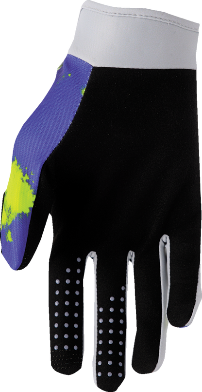 THOR Youth Launchmode Bleach Gloves - Gray/Acid - Large 3332-1911