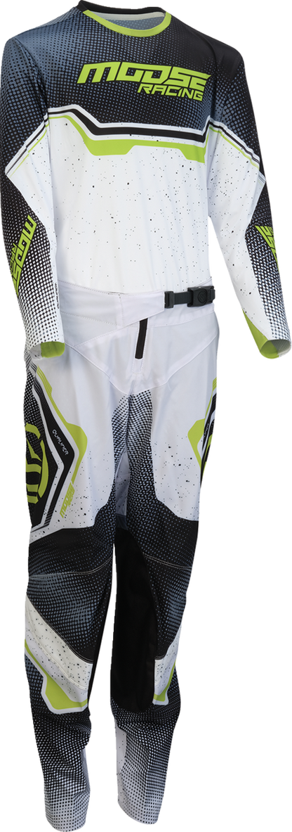 MOOSE OFFROAD Youth Qualifier® Jersey - White/Black/Green - Large 2912-2641