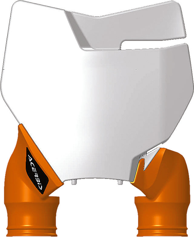 Front Number Plate White/Orange