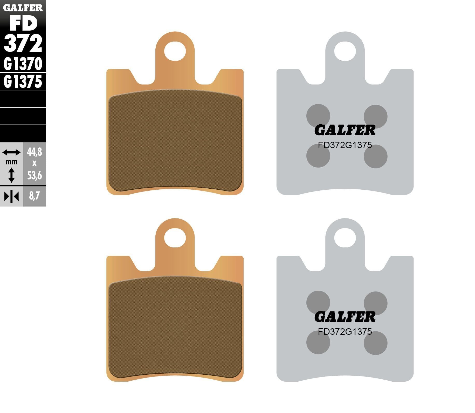 Brake Pads Sintered Ceramic Fd372g1375