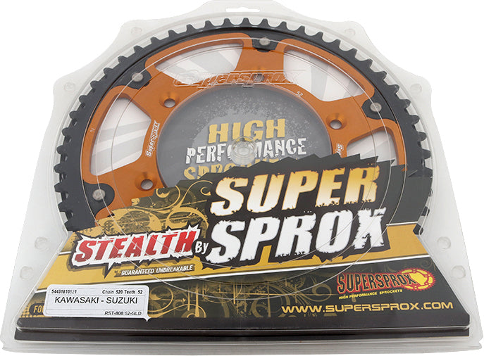 Rear Stealth Sprocket Alu/Stl 52t 520 Gld Kaw/Suz