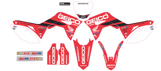 Complete Kit 19 Geico Honda Crf 450 White Bg