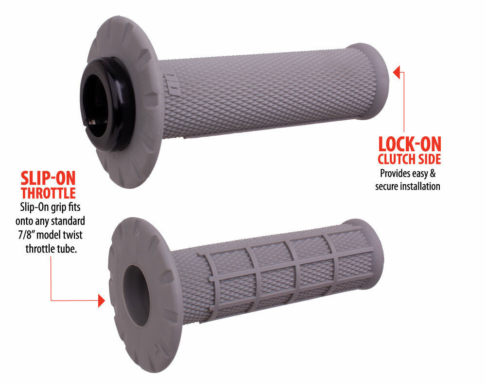 Universal Lock On Grips Half Waffle Grey/Black (Soft)