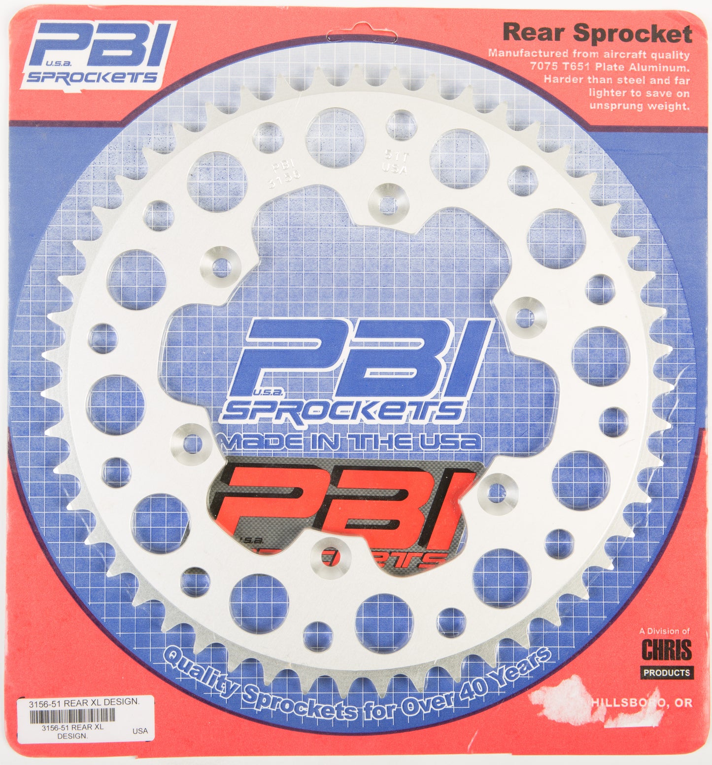 Rear Sprocket Aluminum 51t 520 Hon/Yam