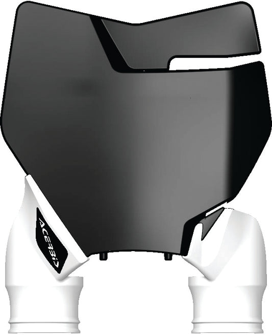 Front Number Plate Black/White