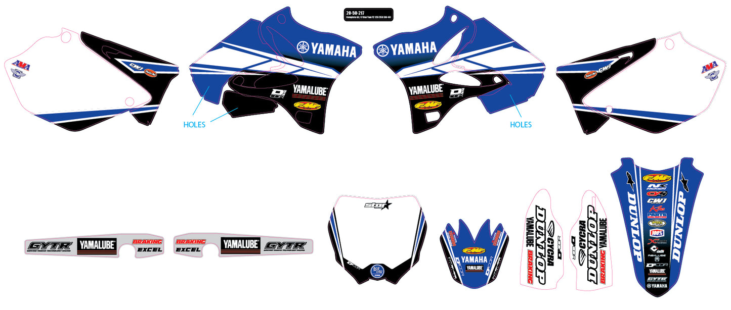 17 Star Yam Complete Graphic Kit White