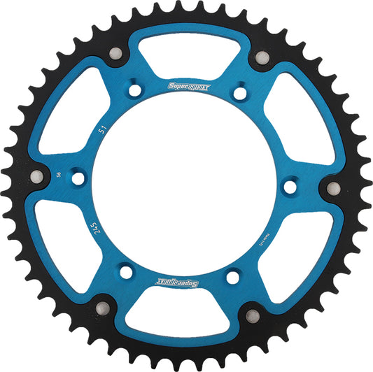 Rear Stealth Sprocket Alu/Stl 51t 520 Blu Yam