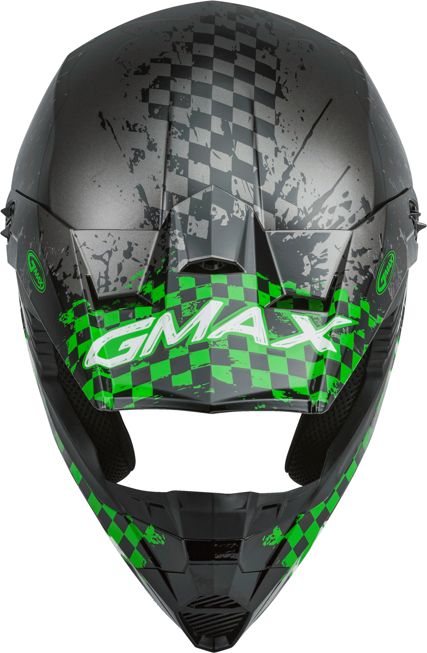 Youth Mx 46y Off Road Anim8 Helmet Dark Silver/Green Ys