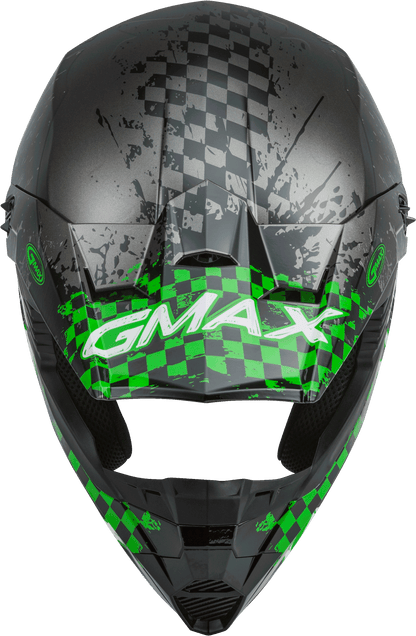 Youth Mx 46y Off Road Anim8 Helmet Dark Silver/Green Ys