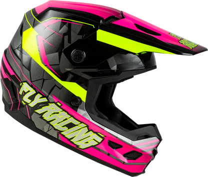 Youth Kinetic Scorched Helmet Neon Pink/Hi Vis/Black Ym