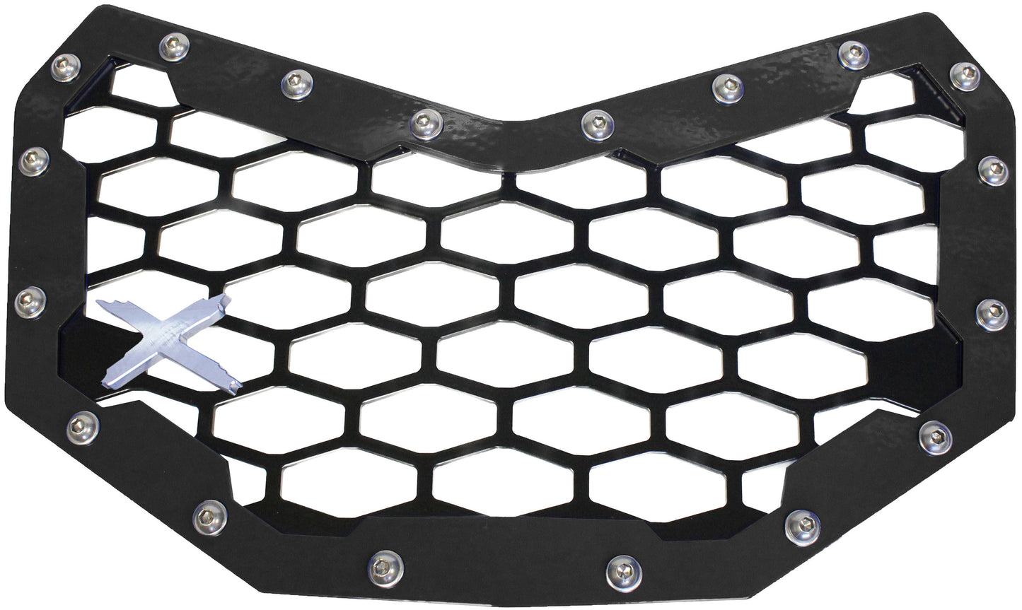 Mq Front Grill Blk/Blk W Slv Can Am X3 Logo