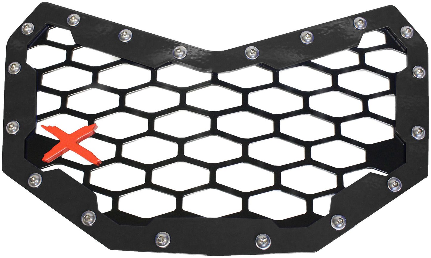 Mq Front Grill Blk/Blk W Red Can Am X3 Logo