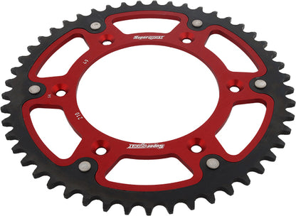 Rear Stealth Sprocket Alu/Stl 49t 520 Red Hon