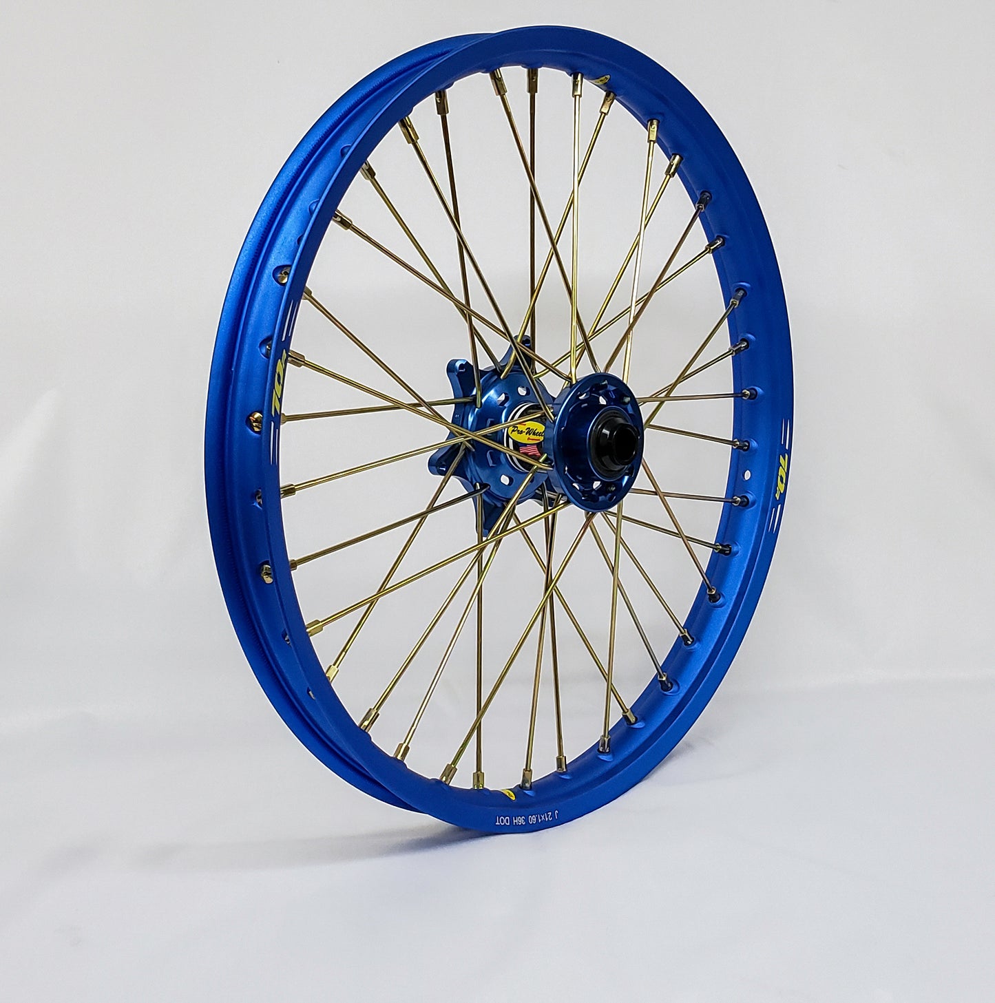 Wheel Front 1.60x21 Blue Hub Blu Rim/Gld Spoke/Gld Nipple