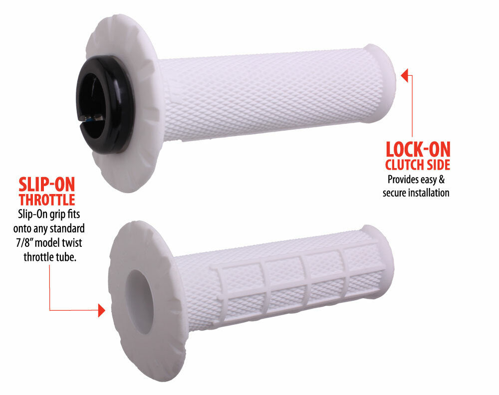 Universal Lock On Grips Pro Half Waffle White/Black (Soft)