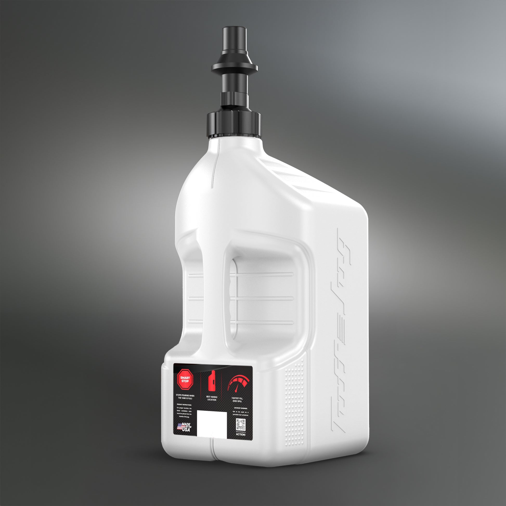 Utility Container White W/ Red Cap 2.5 Gal