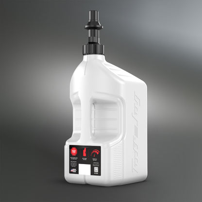 Utility Container White W/ Red Cap 2.5 Gal