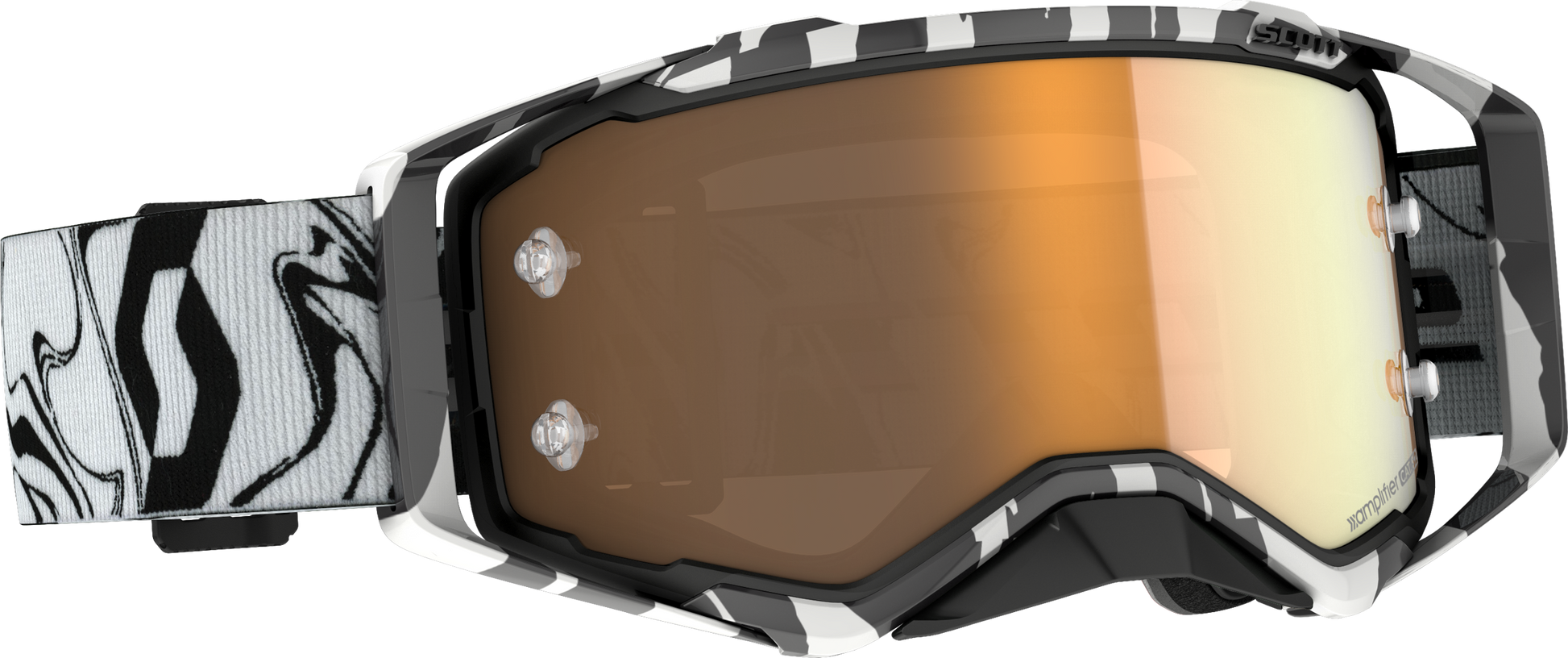 Prospect Goggle Mrbl Blk/ Wht W/Gold Chrome Amp Works