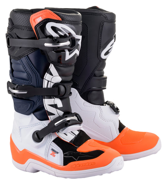 Tech 7s Boots Black/White/ Orange Fluo Sz 04